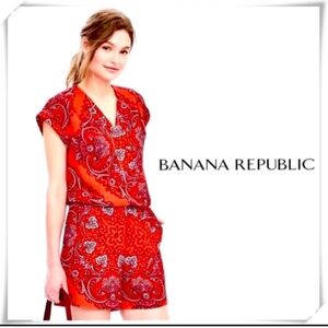 Banana Republic Red Paisley Romper